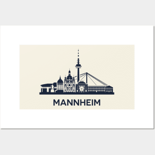 Skyline emblem of Mannheim, city in the southwestern part of Germany Posters and Art